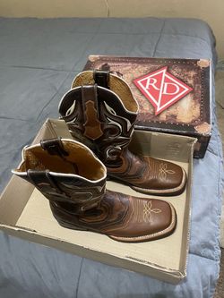 RD Western Cowboy Boots Brown Leather