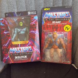 He Man And Skeletor Figures  In Box 