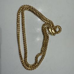 18k Gold Plated 925 Sterling Silver Cuban Link Chain