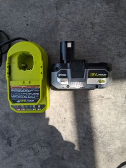 Ryobi one 18v Battery charger w/ 4ah battery