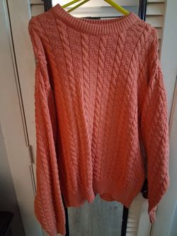 ABERCROMBIE FITCH XL PINK KNIT SWEATER 