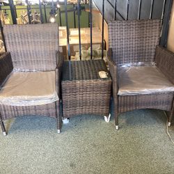 NEW Prescot Bistro Set W/ 2 Patio Chairs & Square Side Table SKU  WPF33Y