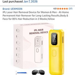 IPL Laser Hair Removal Device for Women & Men - At-Home Permanent Hair Remover for Long-Lasting Results,Body & Face for 85% Hair Reduction in 3 Weeks,