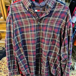 Men's TOMMY HILFIGER Long Sleeve Shirt Size Large 