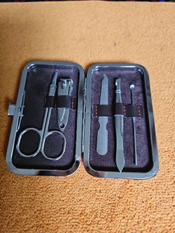 Stainless Steel Manicure Set with Case