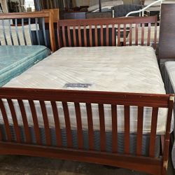Queen Size Mattress And Box Spring With Bed Frame 🚚Free Delivery 🚚
