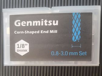 Genmitsu 10Pcs Nano Blue Coat End Mill CNC Router Bits, 0.8-3mm, 1/8" Shank ( one bit missing)