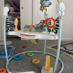 Fishers-Price Baby Activity Center with Spinning Seat, Lights, Music and Hands-On Toys, Adjustable Height up to 25 lbs