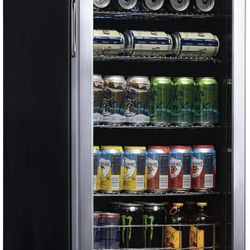 🧊 NewAir Beverage Refrigerator & Cooler – 126 Can Capacity + Mobile Base Stand! 🛠️ Like New!