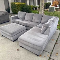 Gray Sectional With Ottoman - Ashley's