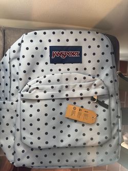 Jansport Backpack Blue with Polka Dots