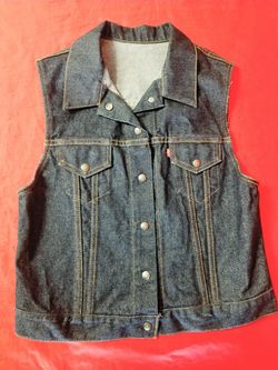Levi's Blue Denim Vest Sleeveless Button Front Women's L