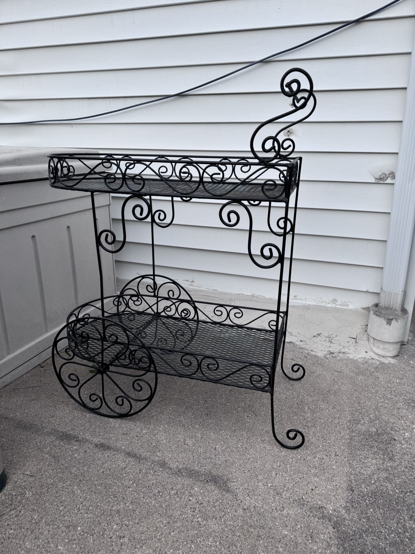 Metal plant Display holder Garden carriage Cart With moving wheels