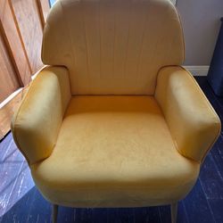 Yellow Velvet Accent Chair