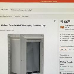 Ideal Pet Products 7.25 in. x 13 in. Medium Thru-the-Wall Telescoping Dual Flap Dog And Pet Door