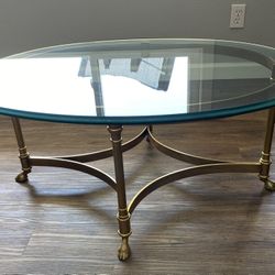 LaBarge Brass And Glass Coffee Table