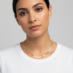 14K Yellow Gold 18" Braided Herringbone Chain