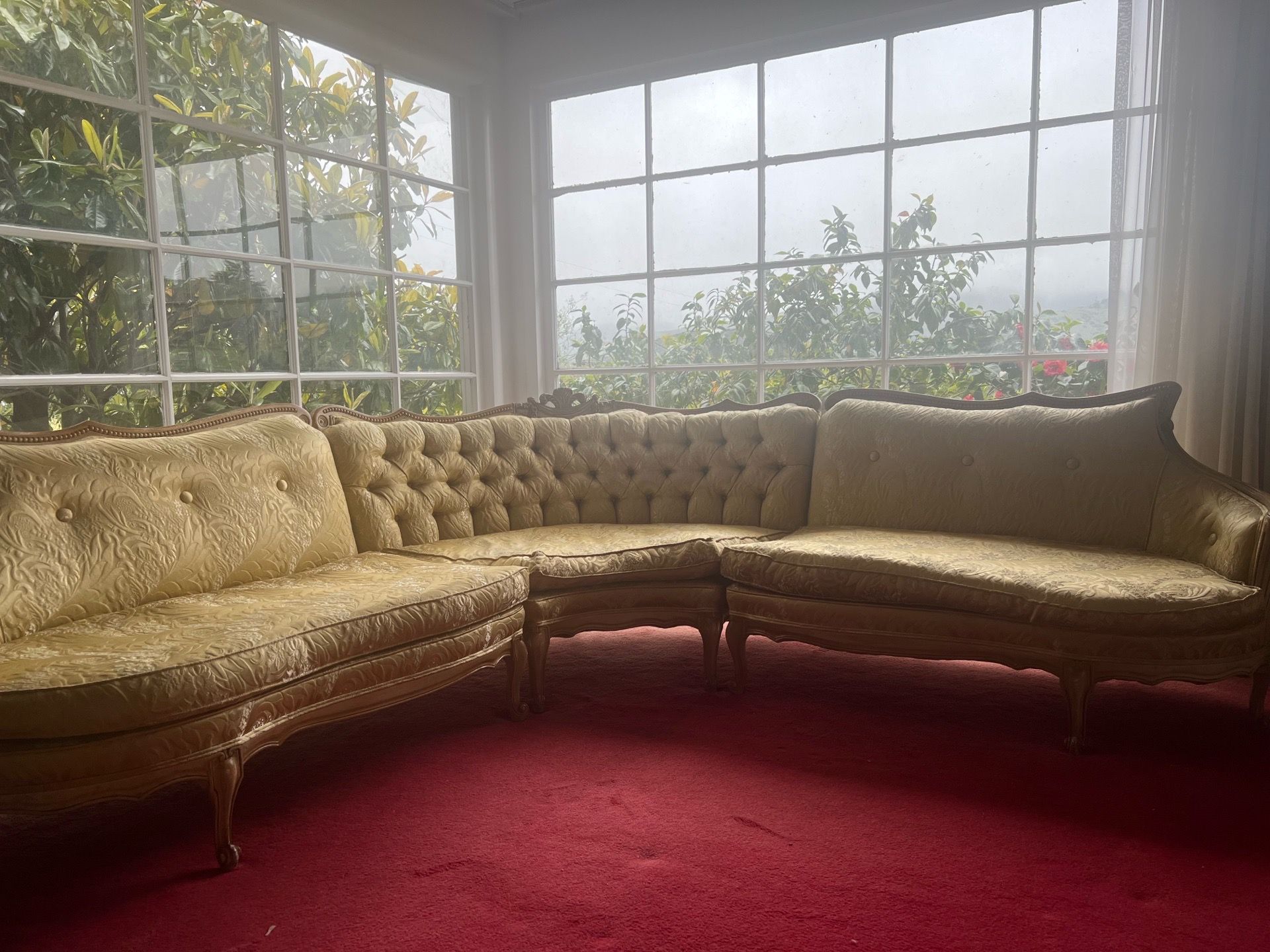 MUST GO THIS WEEK: Vintage Mid-Century 3-Piece Sectional Sofa - Gold