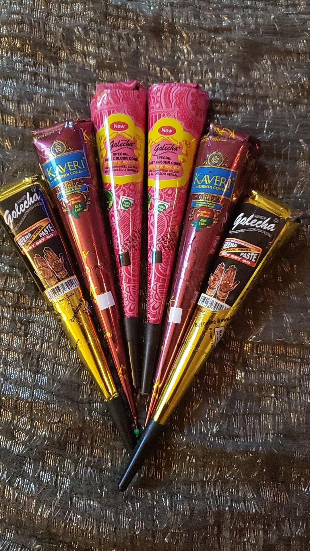 6 Henna Cones
