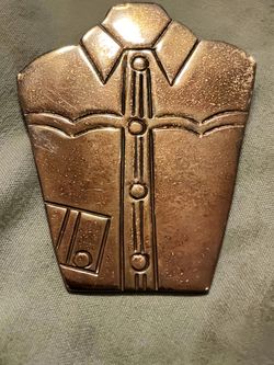 Authentic 1980s Taxco Mexico Sterling Silver Western Shirt Brooch