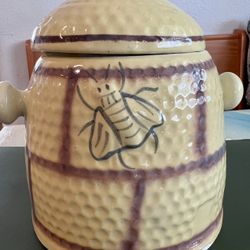 Vintage Honeybee Glass Sugar Container 