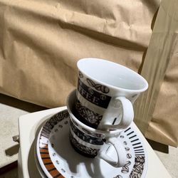 Espresso mugs with dishes