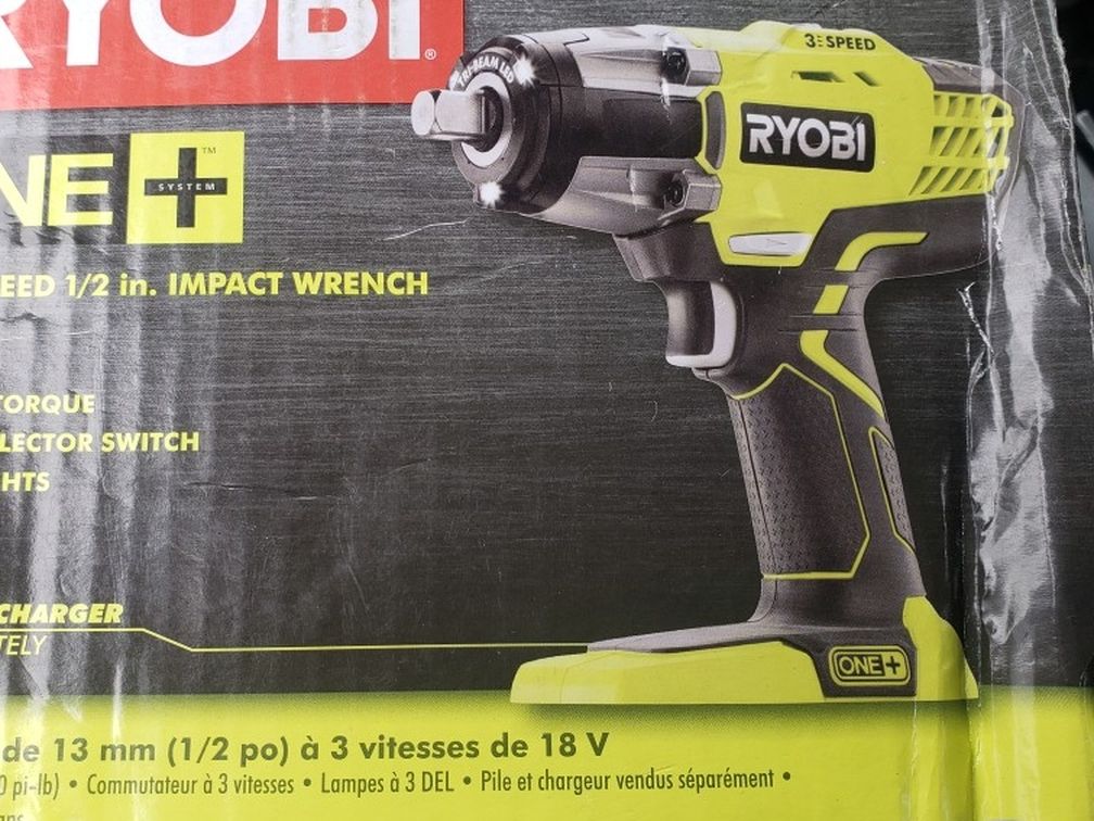 RYOBI 18V 3 SPEED 1/2 IN IMPACH WRENCH