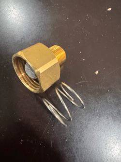 Brass Pressure Washer Garden Hose Adapter - 3/4" FGH x 3/8" NPTM - w/Spring & Filter Fe13)