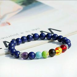 New Energy Healing Lapis Chakra Balancing Bracelet