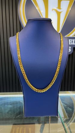 Handmade Miami Cuban Link Chain 8MM 24” 14k Gold Over .950 Silver
