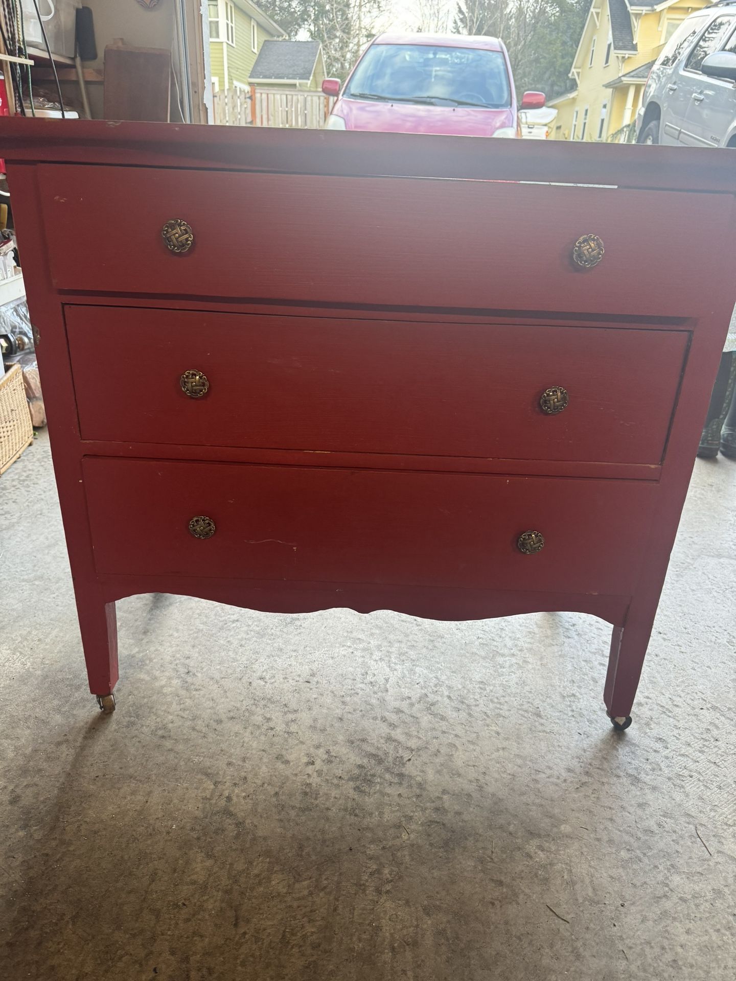 Antique Dresser Red. 