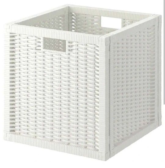 Ikea BRANAS Basket, white rattan 12 1/2x13 1/2x12 1/2 " (4 Pack) - 2 open 2 new in package