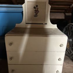 Child’s Dresser With Mickey Mouse