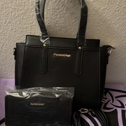 Montana West Purse And Wallet Black 