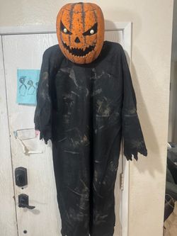 Halloween Pumpkin Head Costume with Robe