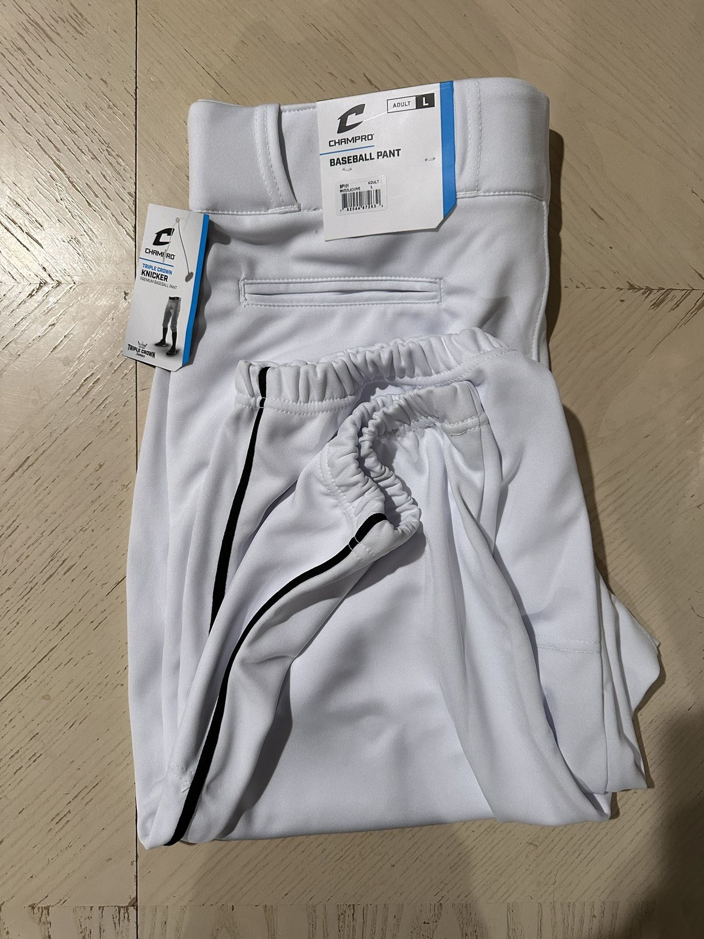 Champro Adult Large White/Blk stripe baseball pants