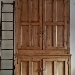 Early 1800's English Pine Cabinet Just Under 10' Tall