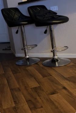 Set of Two Black Bar Stools