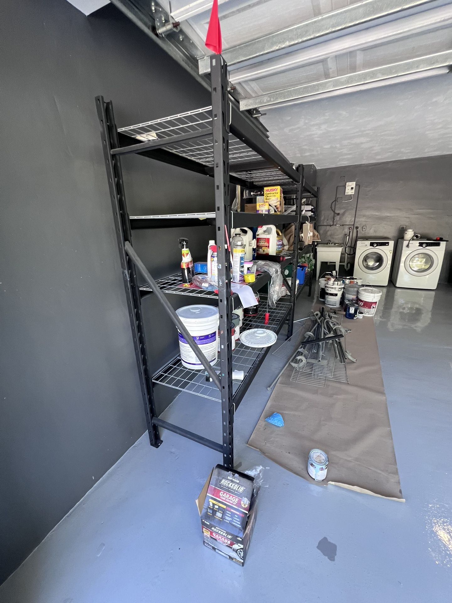Heavy-Duty Metal Garage Shelving Units (Set of 2)