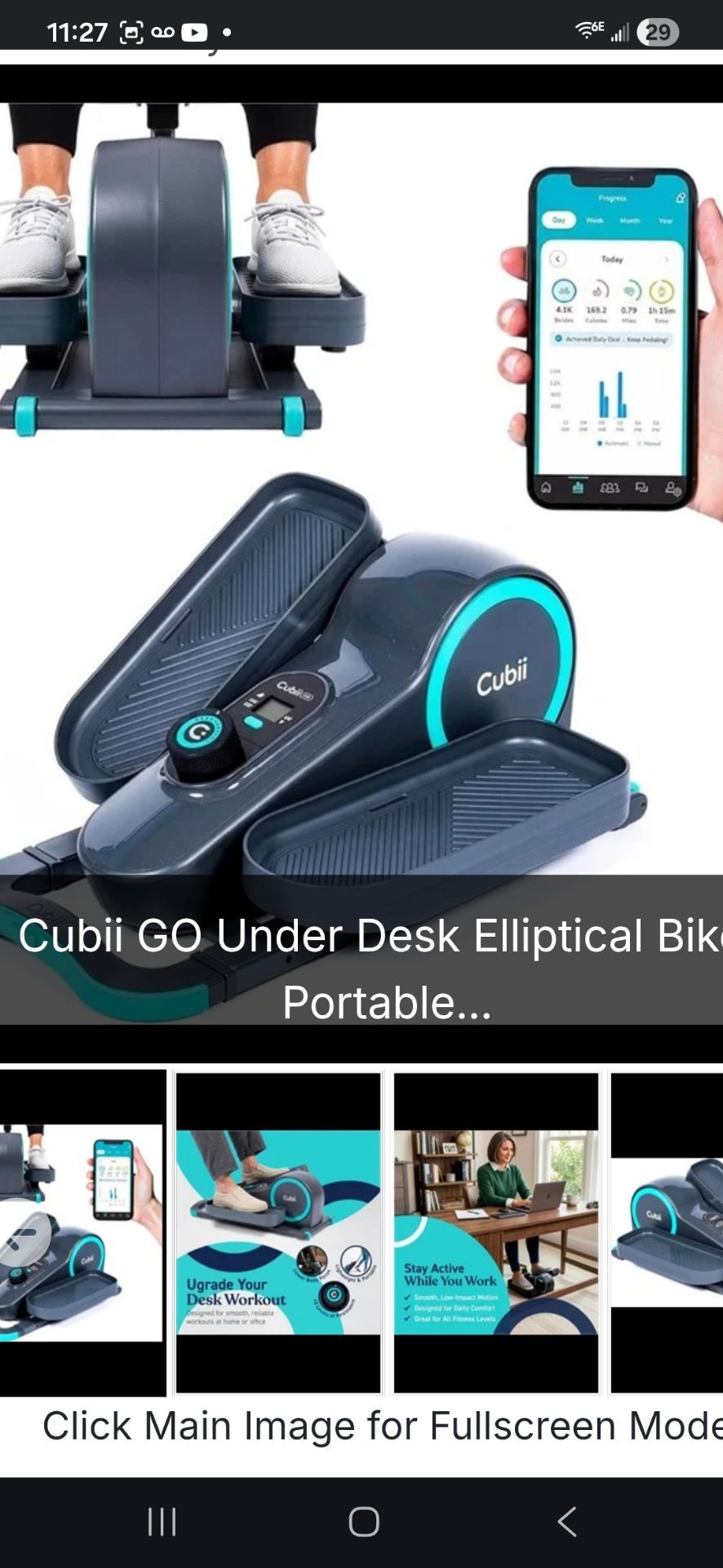 Cubii GO Under Desk Elliptical Bike, Portable.