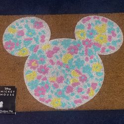 New Disney Mickey Flowers 18 X 30 Coir Outdoor Door Mat