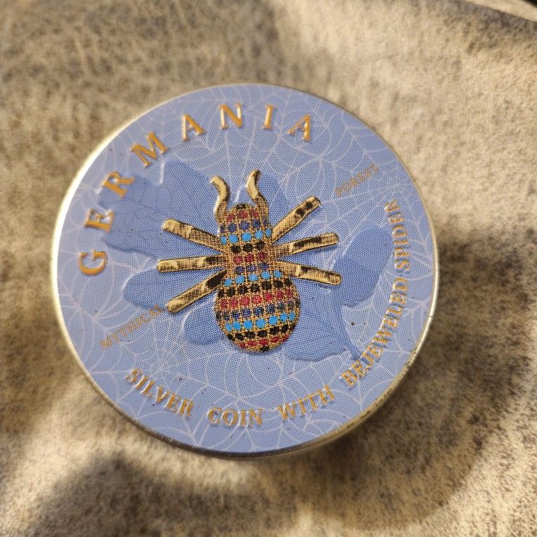 "Mythical Forest Bejeweled Spider" BU 1oz Silver Coin Germania Mint 2019