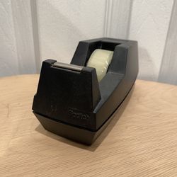 Vintage Scotch 3M Deluxe Desk Tape Dispenser C-40 Black Weighted 6.5 x 2.5 x 3"