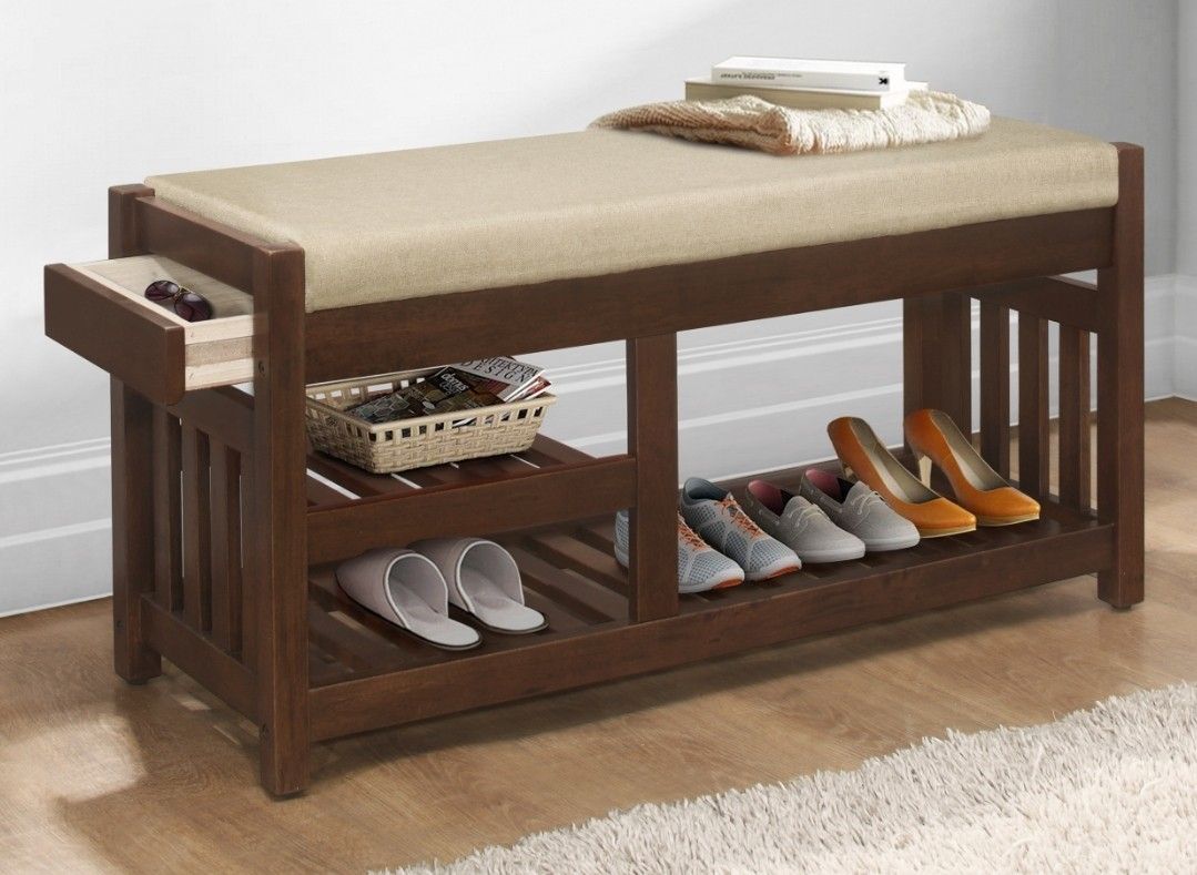 Talmadge Wood Shoe Bench