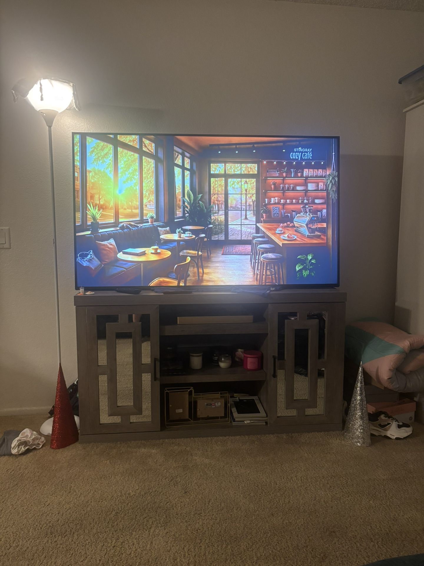 Wooden Mirror tv Stand