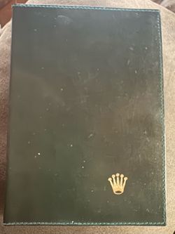 Green leather Rolex checkbook/wallet