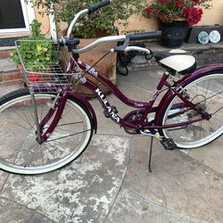 Kalana Womens  5 Speed  Beach Bike with Basket