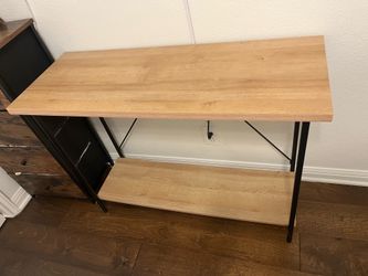 Wood side console table