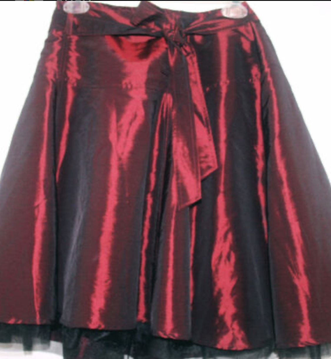 Bisou Bisou Rio Red Skirt With Black Tulle Nwt