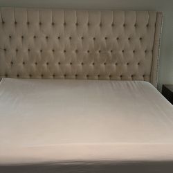King size upholstered Bed Frame (no Mattress)